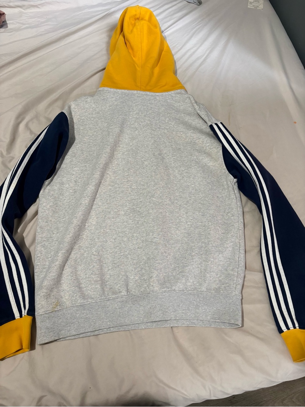 adidas Yellow Hooded Sweatshirt with Trefoil Tag - Picture 2 of 4